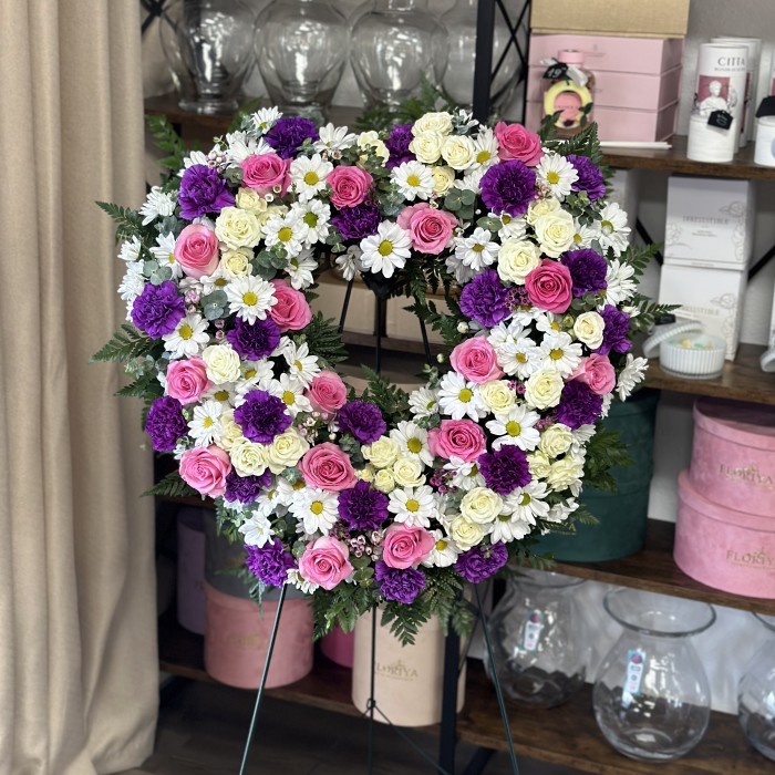 Heart-Shaped Funeral Wreath "Loving Farewell"