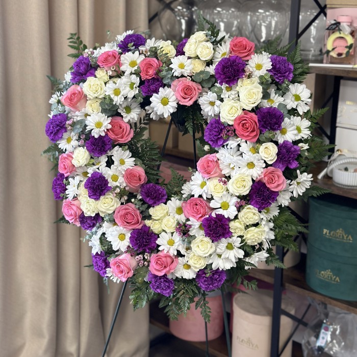 Heart-Shaped Funeral Wreath "Loving Farewell"