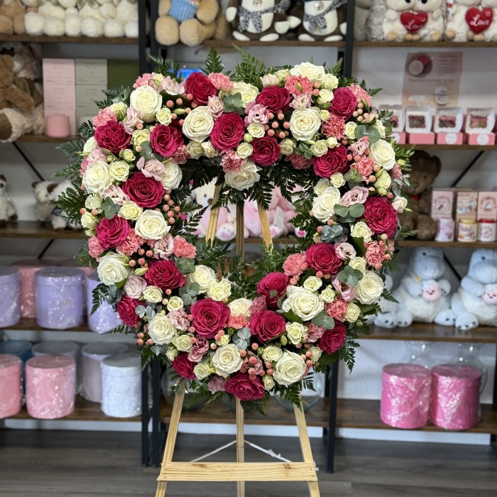 Loving Farewell — Standing Open Heart Funeral Wreath
