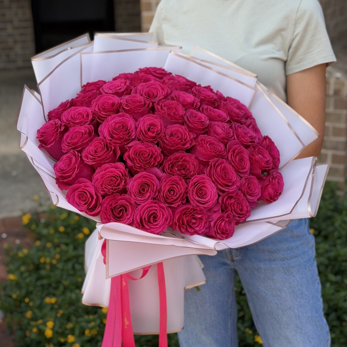 Rosa Éclat — 50 Hot Pink Roses