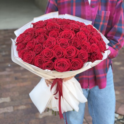 Bouquet 50 Long Stem Red roses  FloriyaFlowes
