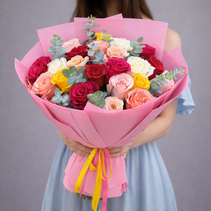 Rainbow Rose Bouquet