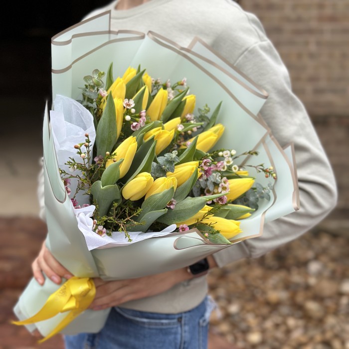 Radiant Sunshine Tulip Bouquet