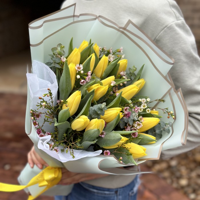 Radiant Sunshine Tulip Bouquet