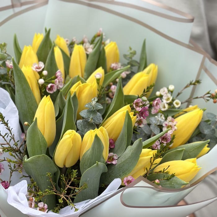 Radiant Sunshine Tulip Bouquet