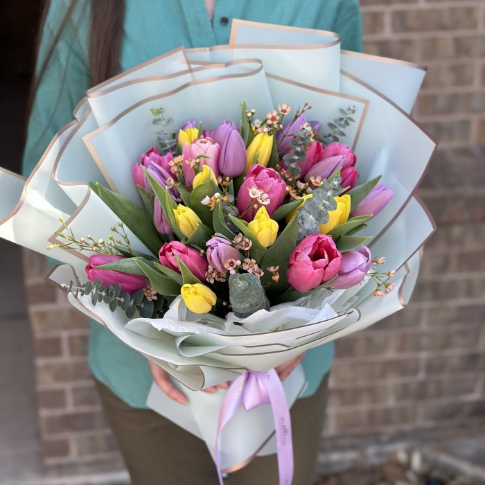 Spring's Secret Bouquet of Tulips