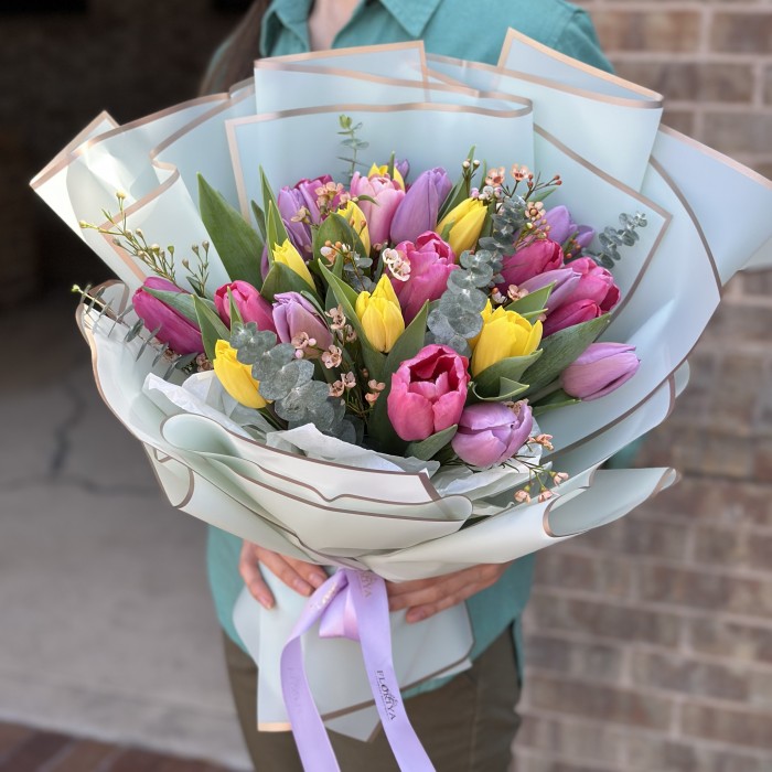 Spring's Secret Bouquet of Tulips