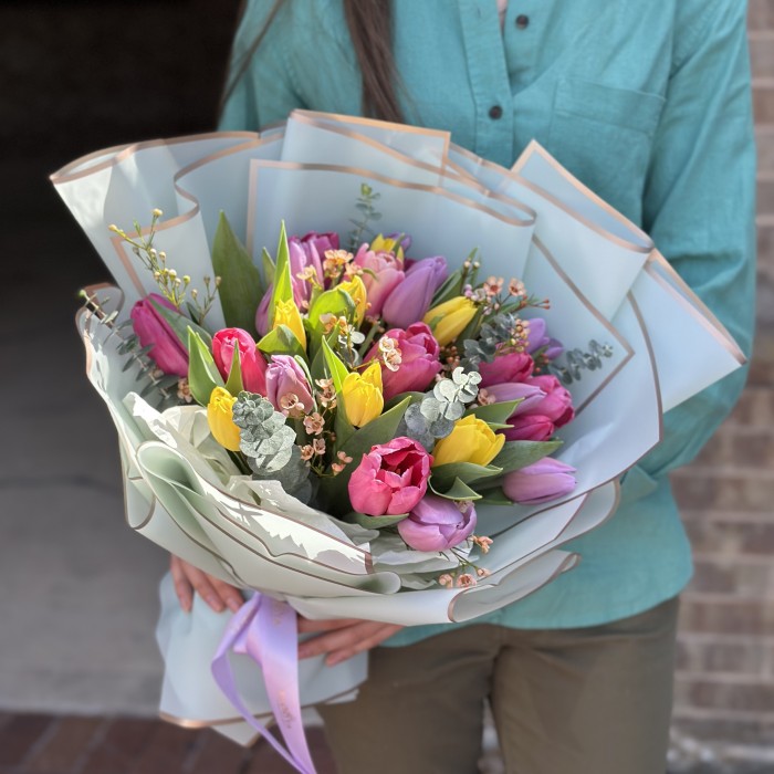 Spring's Secret Bouquet of Tulips