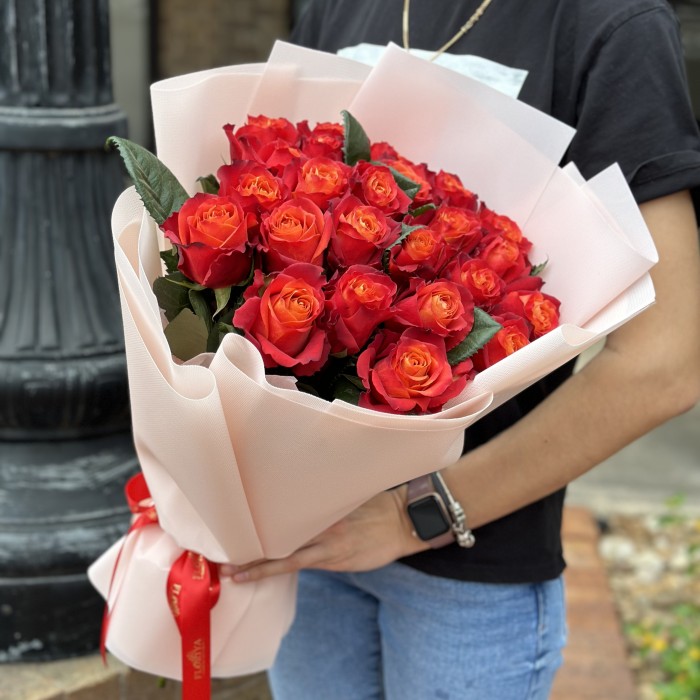 Two Dozen roses " Golden times" Floriya Flowers