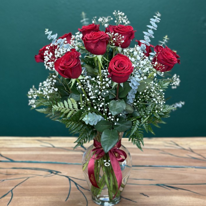  Premium One, Two, or Three Dozen Red Roses in a Vase