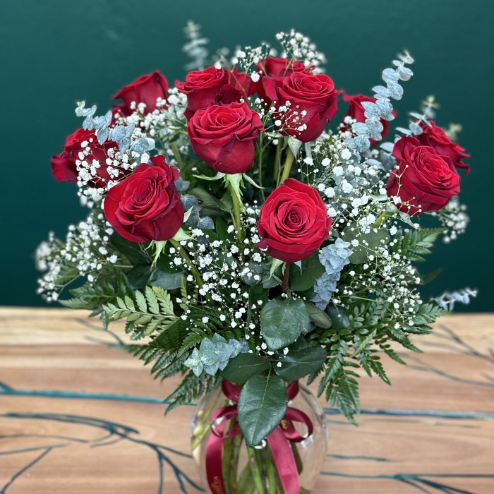  Premium One, Two, or Three Dozen Red Roses in a Vase