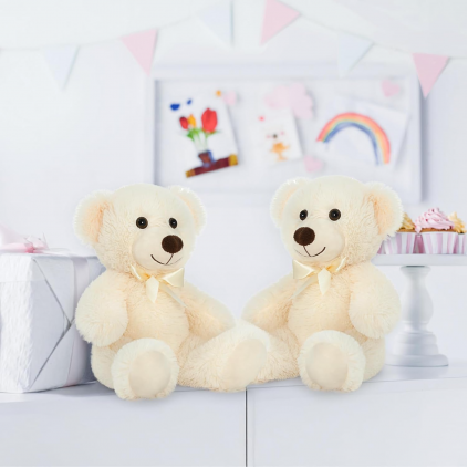 Classic Plush Teddy Bear 13.5" | Beige, Light Brown, Dark Brown FloriyaFlowes