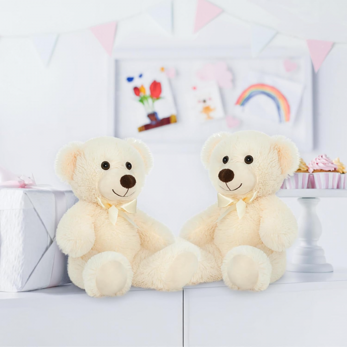 Classic Plush Teddy Bear 13.5" | Beige, Light Brown, Dark Brown