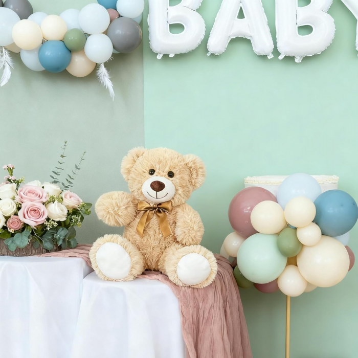 Classic Plush Teddy Bear 13.5" | Beige, Light Brown, Dark Brown