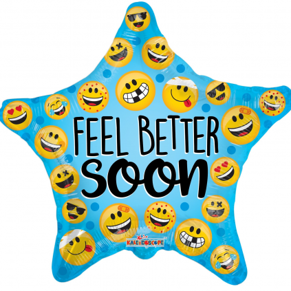 18" Feel Better Many Smilies Foil Balloon FloriyaFlowes