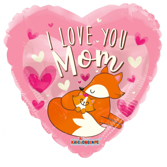 18" I Love You Mom Foil Balloon fox