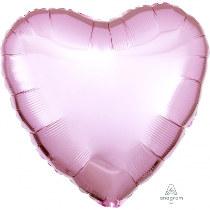 17 inch HEART - METALLIC PEARL PASTEL PINK FloriyaFlowes