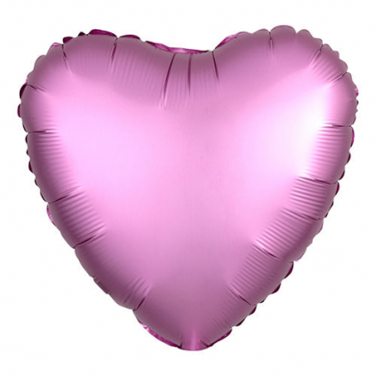 18 inch HEART - SATIN LUXE FLAMINGO FloriyaFlowes