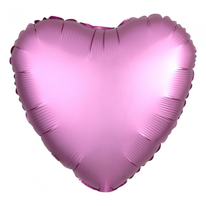 18 inch HEART - SATIN LUXE FLAMINGO