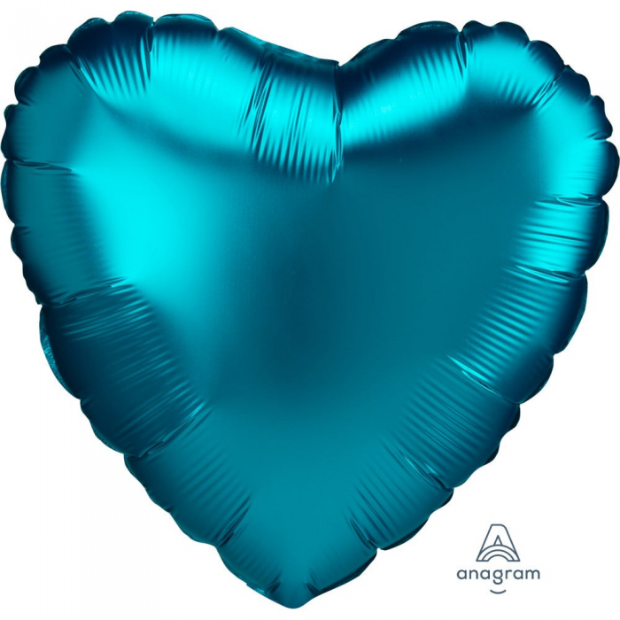 18 inch HEART - SATIN LUXE AZURE
