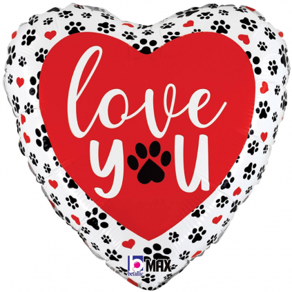 18 inch LOVE YOU PAW PRINTS FloriyaFlowes