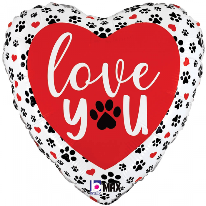 18 inch LOVE YOU PAW PRINTS Floriya Flowers