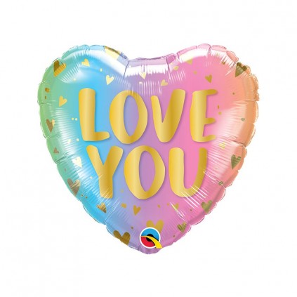 Love You Pastel Ombre Heart Balloon, 18 Inch Floriya Flowers