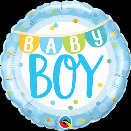 Baby Boy Banner and Dots Balloon, 18 Inch Floriya Flowers