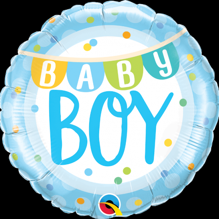 Baby Boy Banner and Dots Balloon, 18 Inch Floriya Flowers
