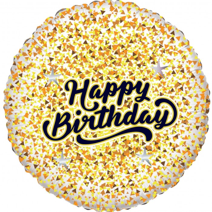 Gold and Rose Gold Glitter Birthday Balloon, 18 Inch Floriya Flowers