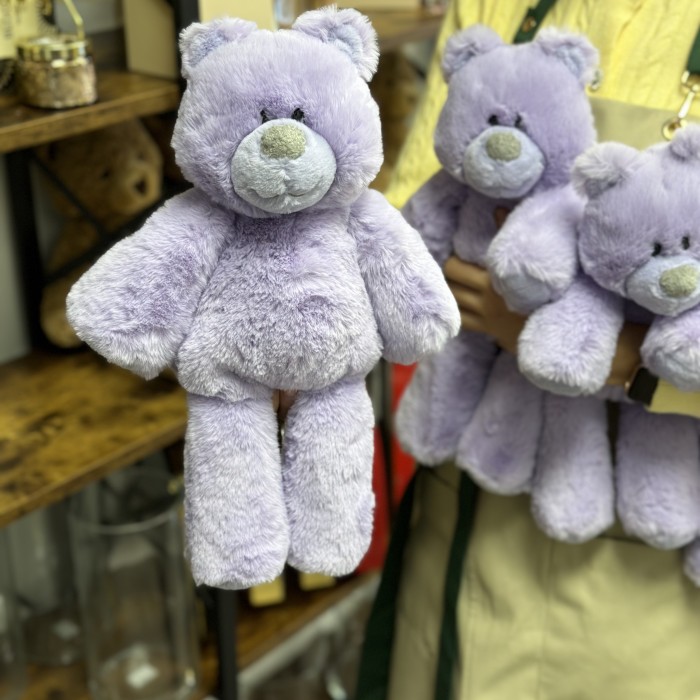 Purple stuffed bear 35 cm