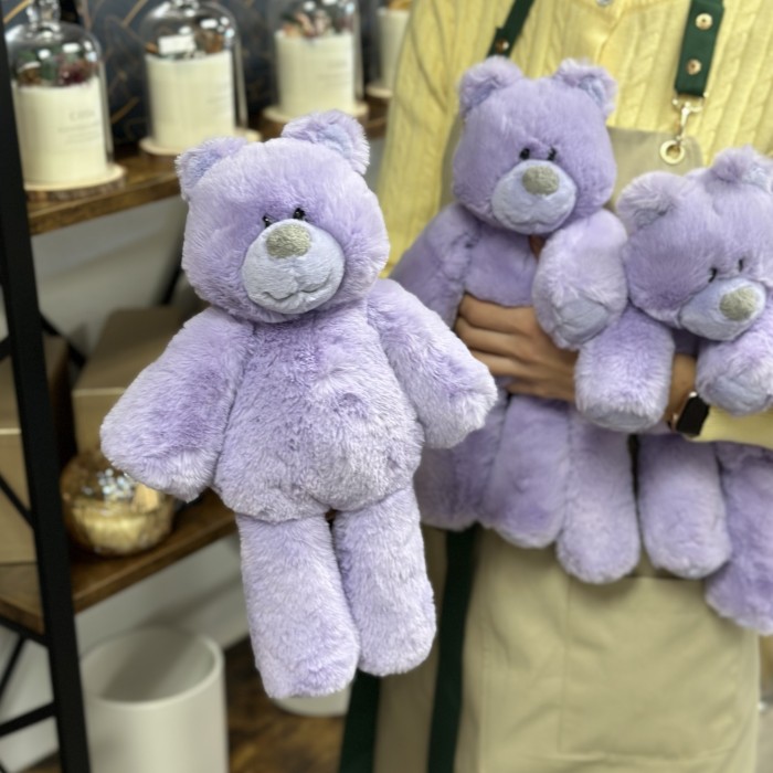 Purple stuffed bear 35 cm